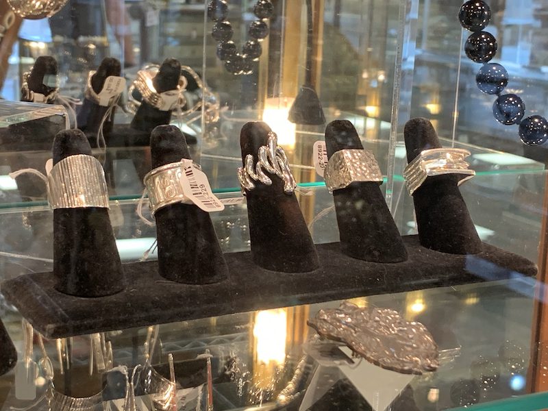 Rings on display