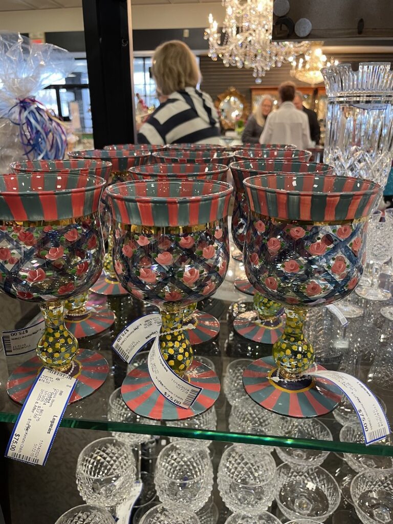 Set of hand-painted goblets