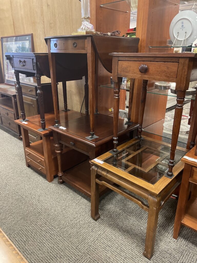 Assorted wooden accent tables