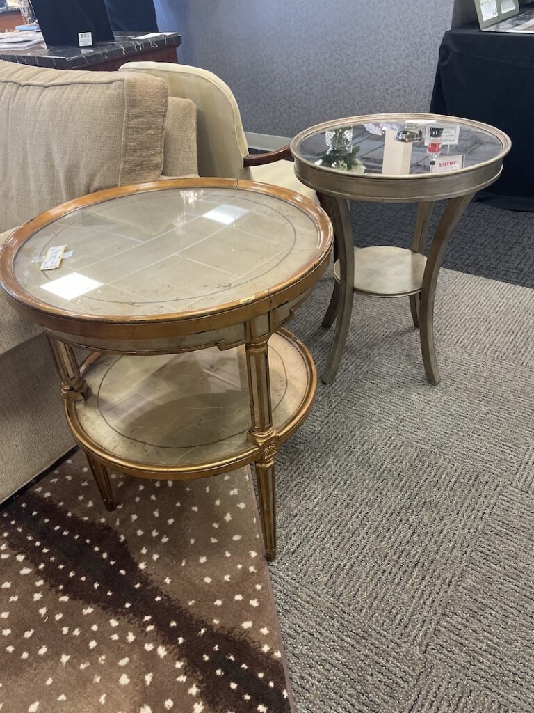 Two round accent tables